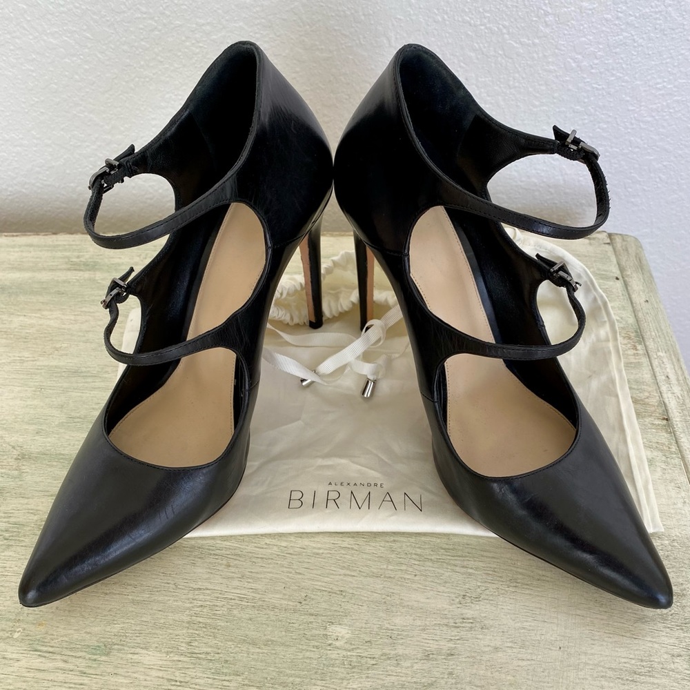 Alexandre Birman Black Leather Stiletto